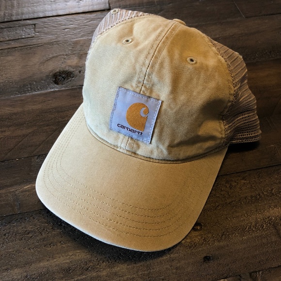 Vintage Style Worn Carhartt Tan Hat
